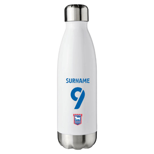 Ipswich Town FC Back of Shirt White Insulated Water Bottle