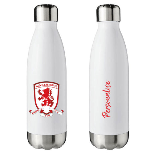 Middlesbrough White Insulated Water Bottle