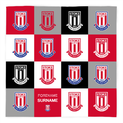 Stoke City Chequered Fleece Blanket