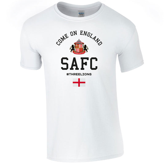 Sunderland AFC Come On England Adult T-Shirt (White)