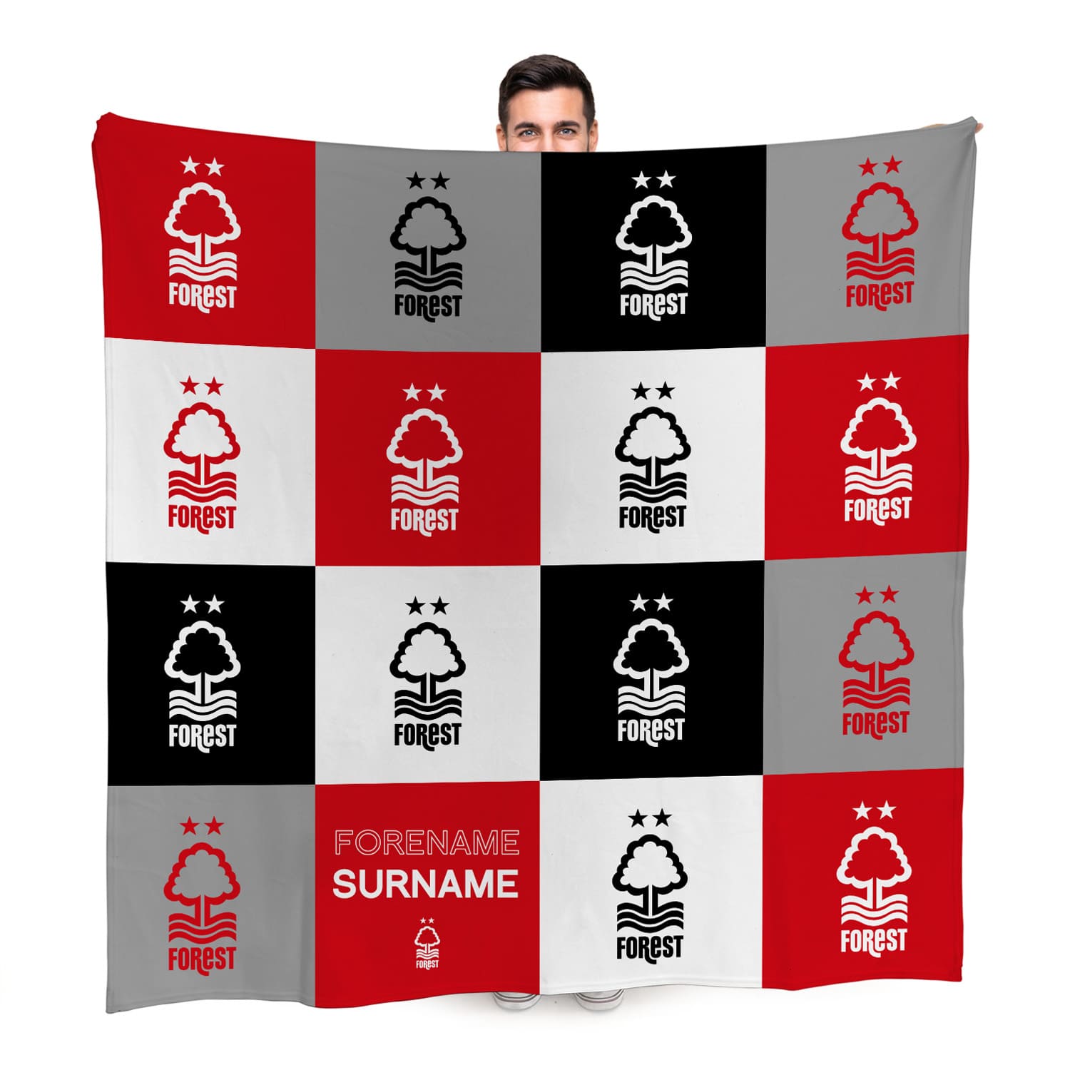 Nottingham Forest FC Chequered Fleece Blanket