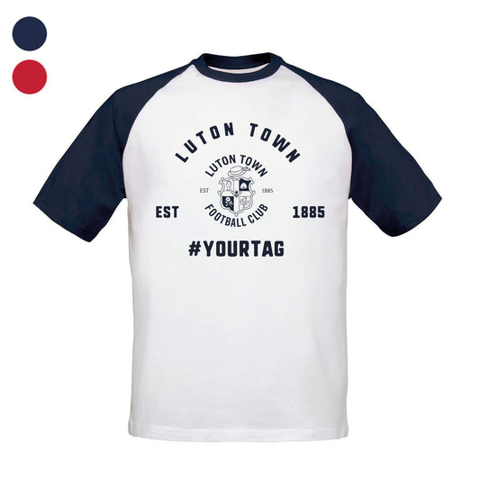 Luton Town FC Vintage Hashtag Baseball T-Shirt