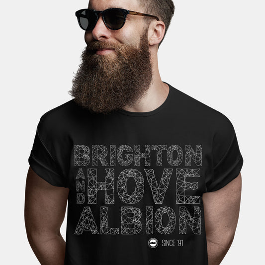 Brighton & Hove Albion FC Wireframe Men's T-Shirt - Black