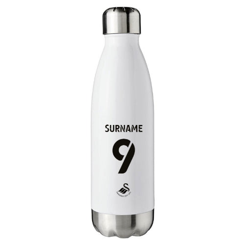 Swansea City Back of Shirt White Insulated Water Bottle