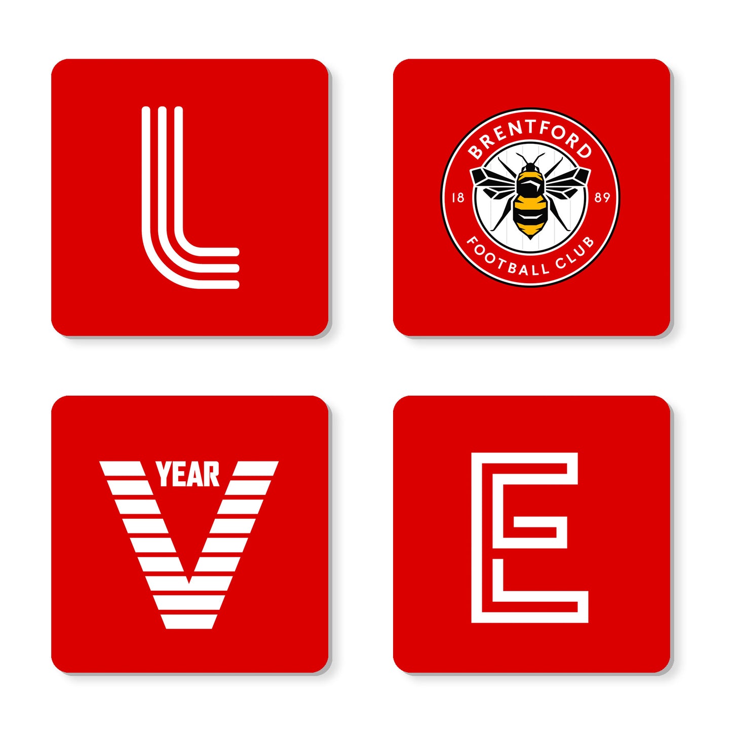 Personalised Brentford FC Love Coasters (x4)