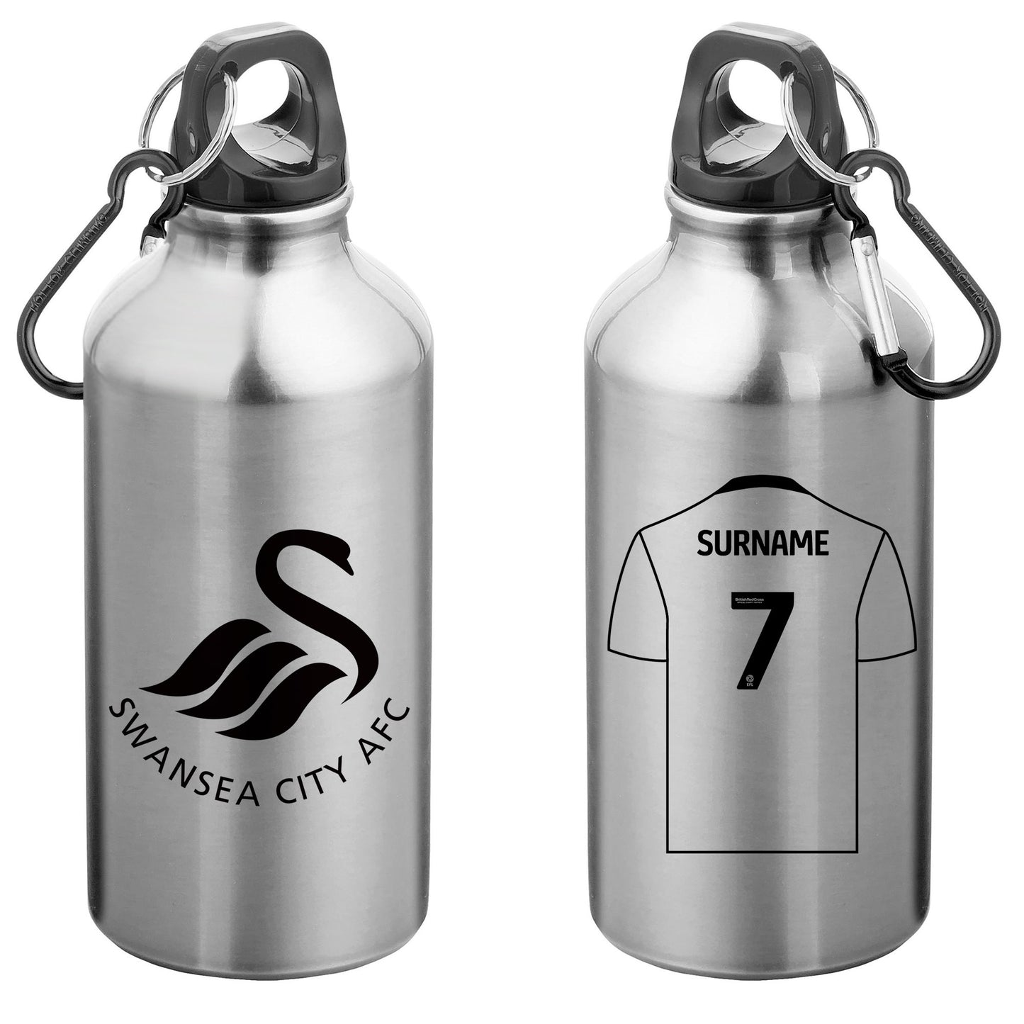 Swansea City AFC Aluminium Sport Bottle with Carabiner