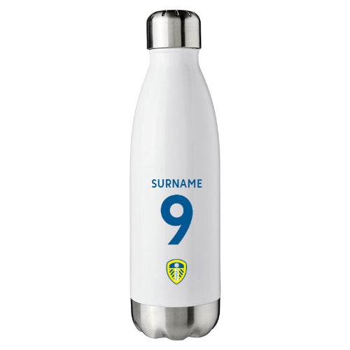 Leeds United Back of Shirt White Insulated Water Bottle