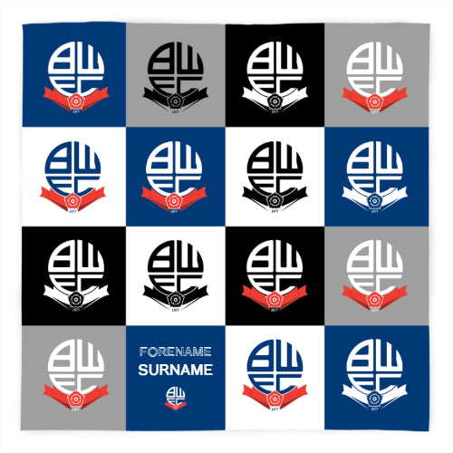  Bolton Wanderers Chequered Fleece Blanket