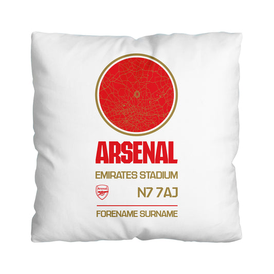 Arsenal FC Map White 18 Inch Cushion