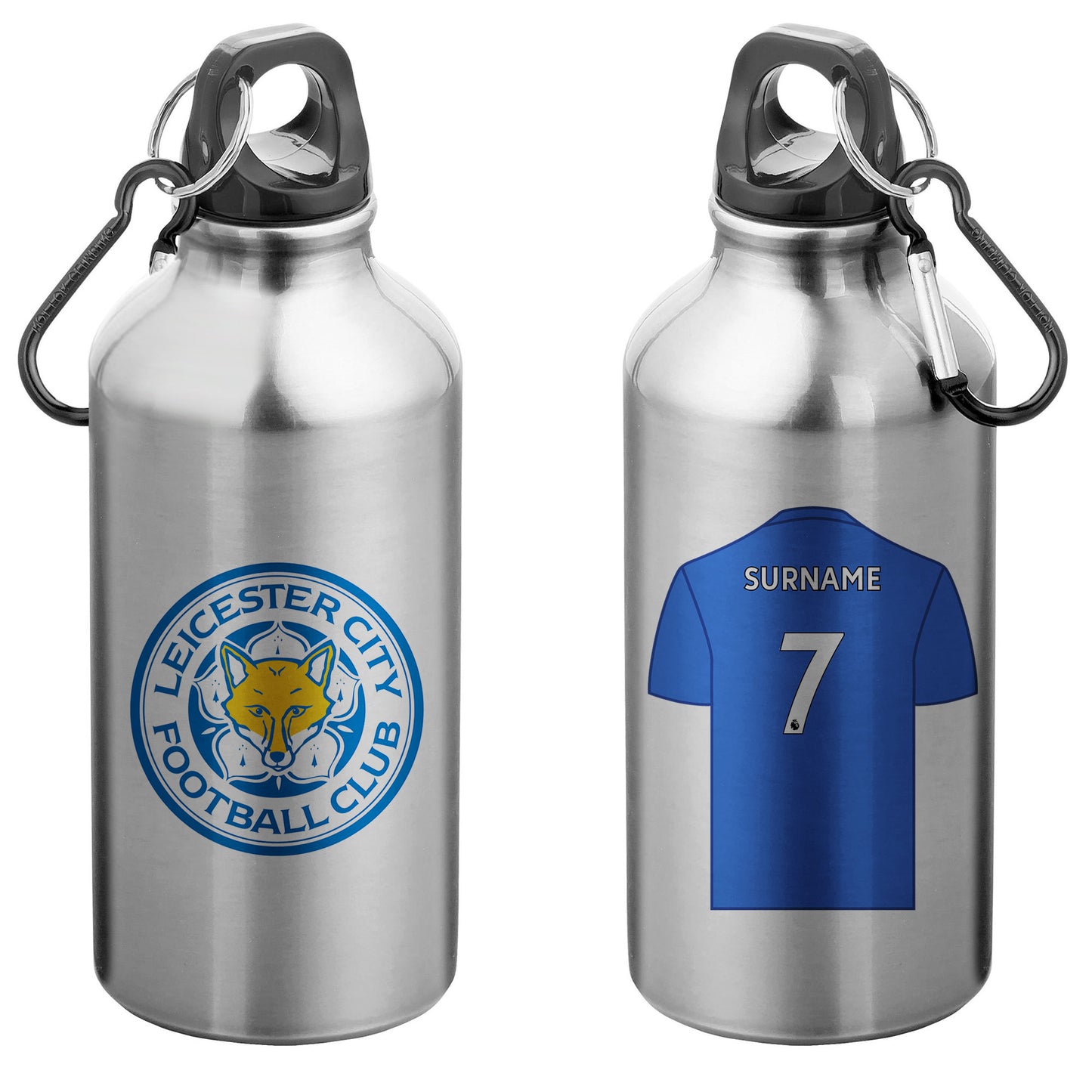 Leicester City FC Aluminium Sport Bottle with Carabiner