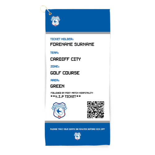 Cardiff City Ticket Golf Towel