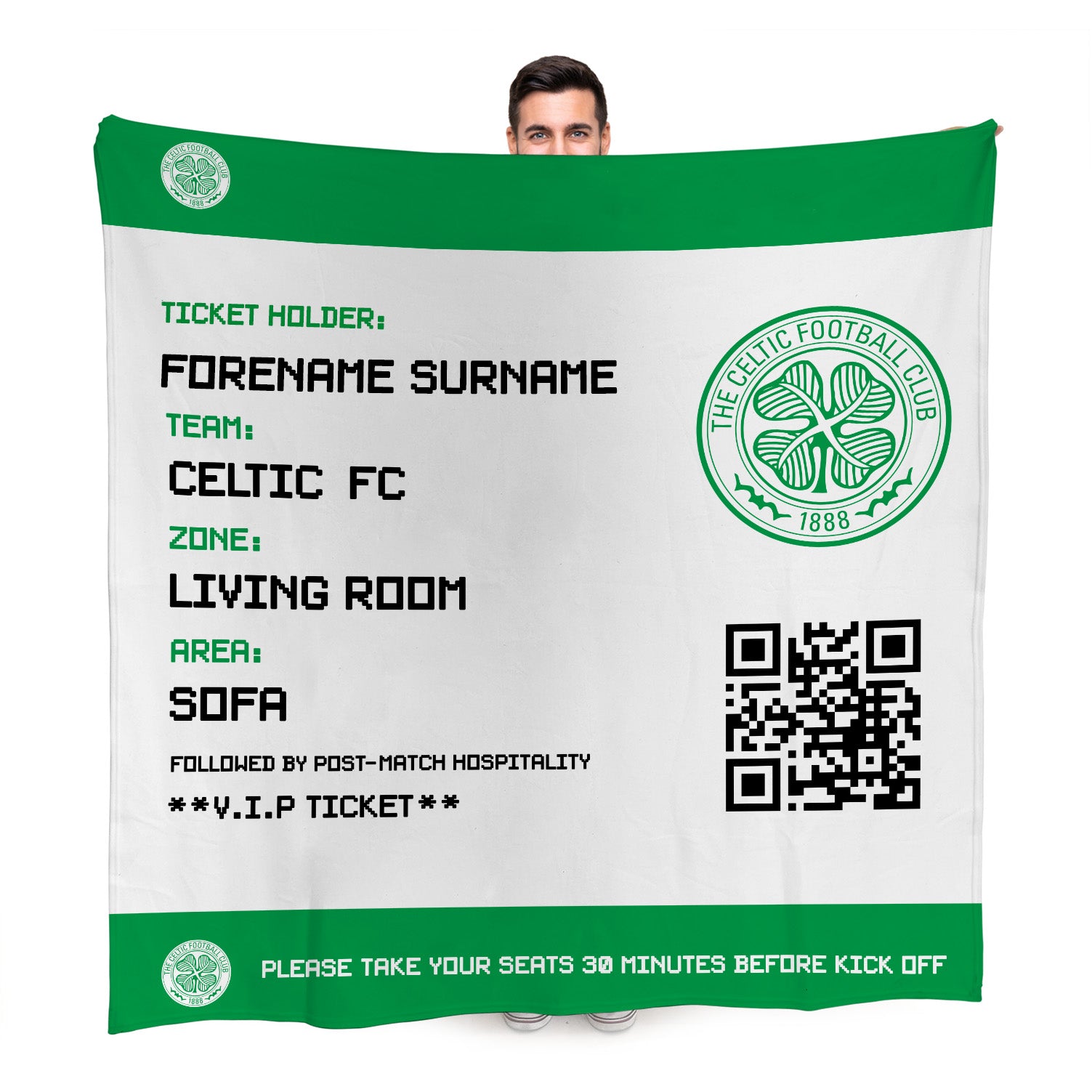 Celtic FC FD Ticket Fleece Blanket