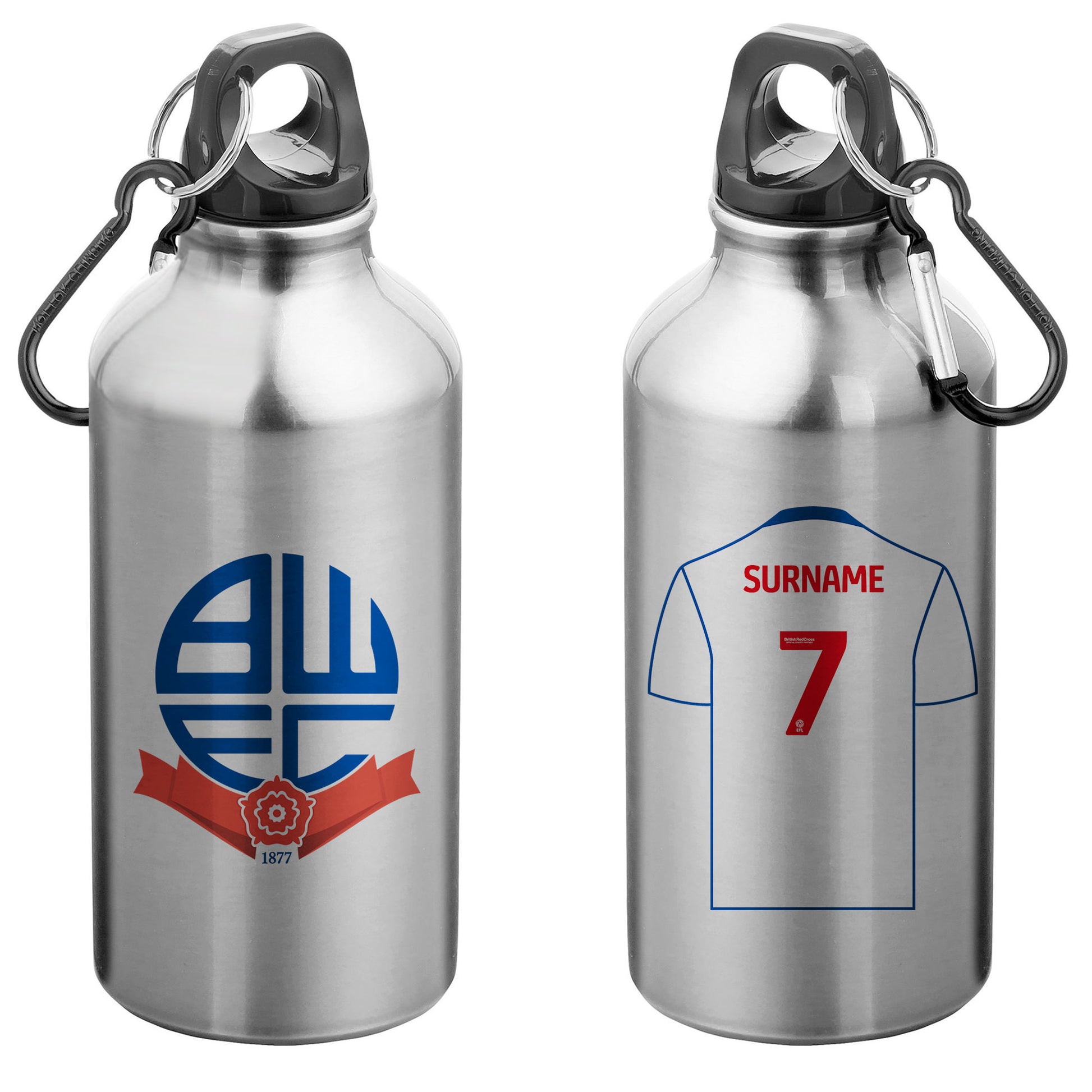 Bolton Wanderers FC Aluminium Sport Bottle with Carabiner