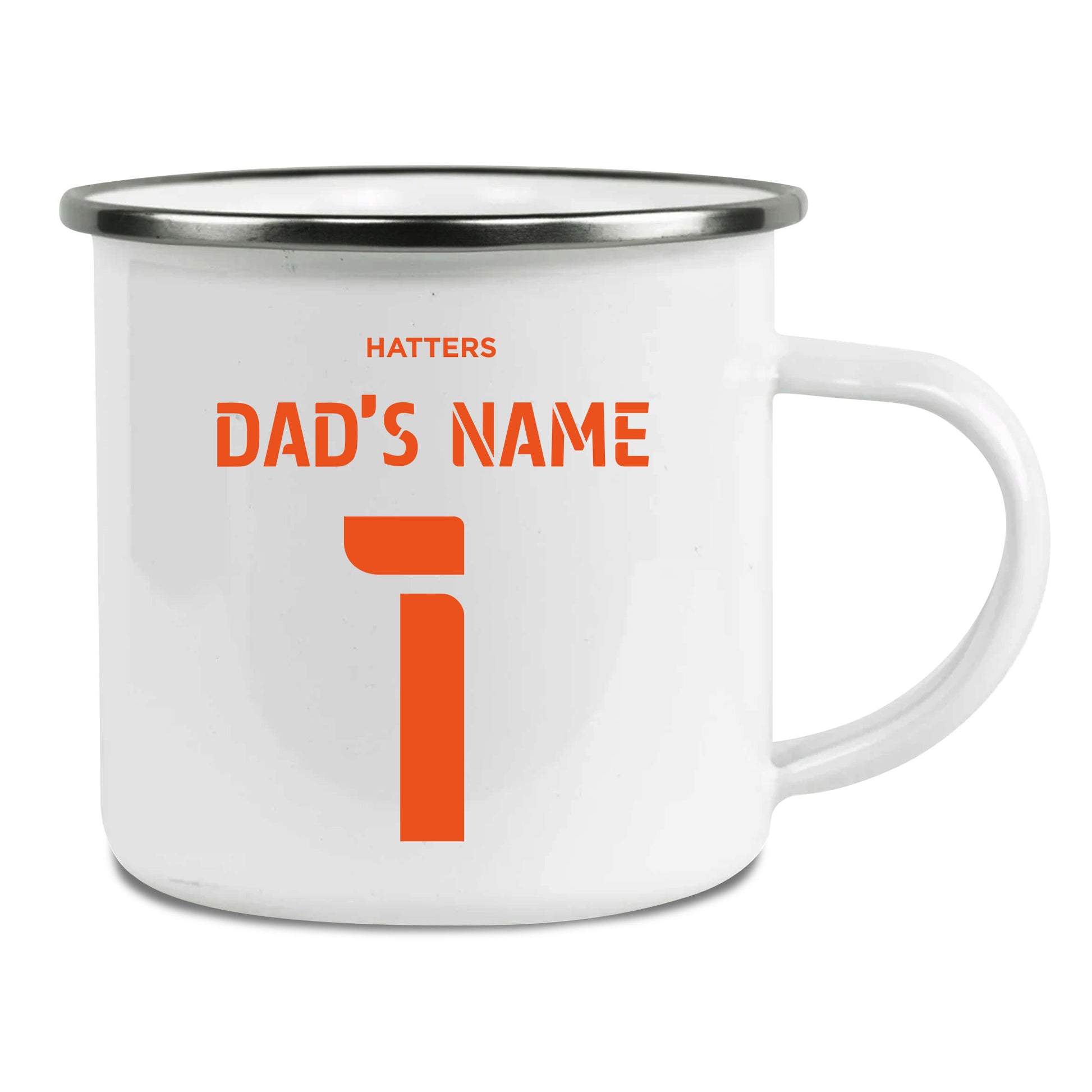 Luton Town FC Back of Shirt Enamel Camping Mug for Dad