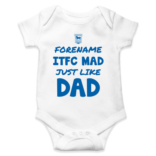 Ipswich Town FC Mad Like Dad Baby Bodysuit