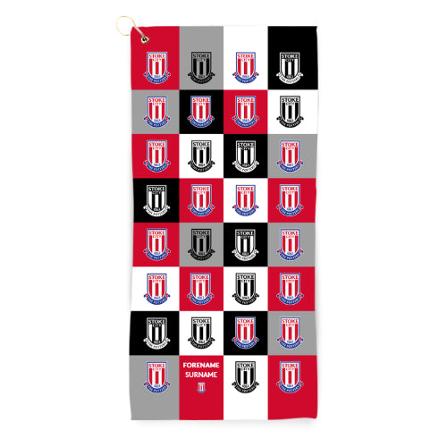 Stoke City Chequered Golf Towel