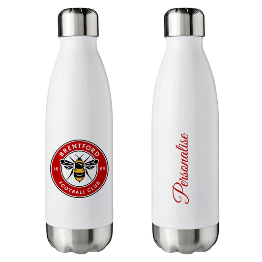 Brentford FC Crest White Insulated Water Bottle