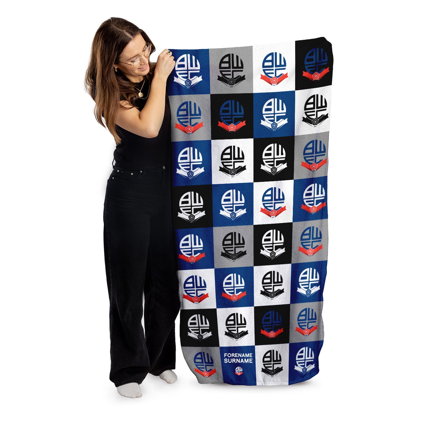  Bolton Wanderers Chequered Beach Towel