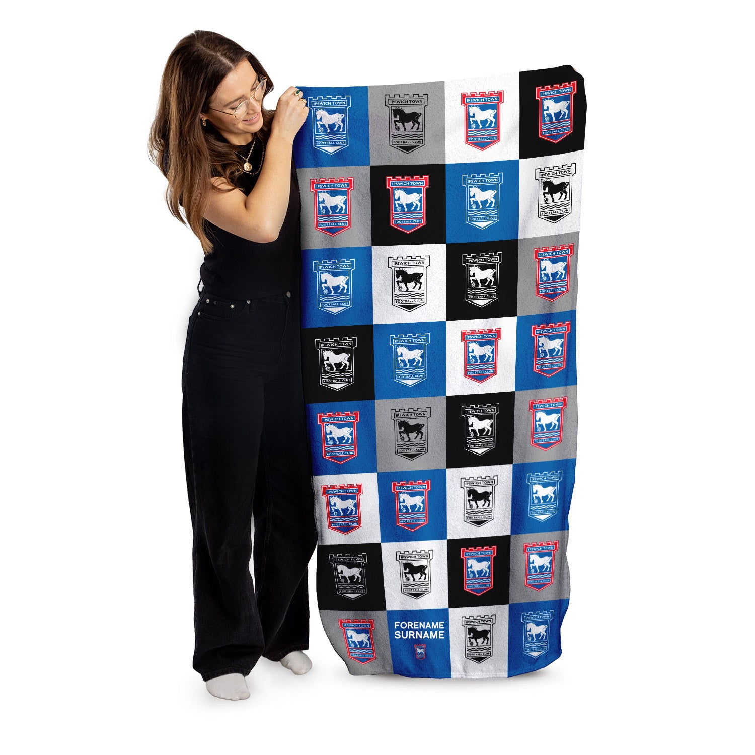 Ipswich Town Chequered Beach Towel