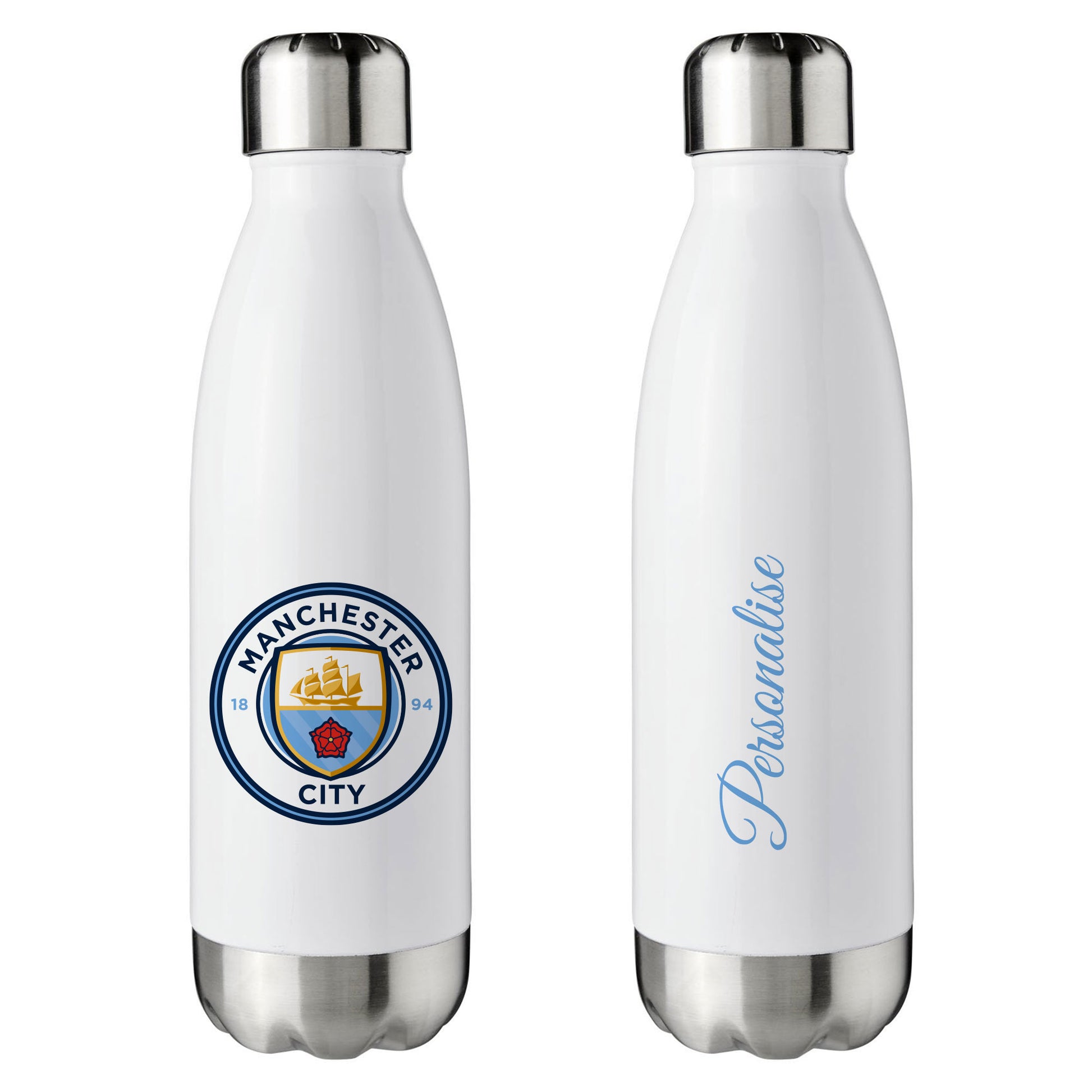 Manchester City Crest White Insulated Water Bottle