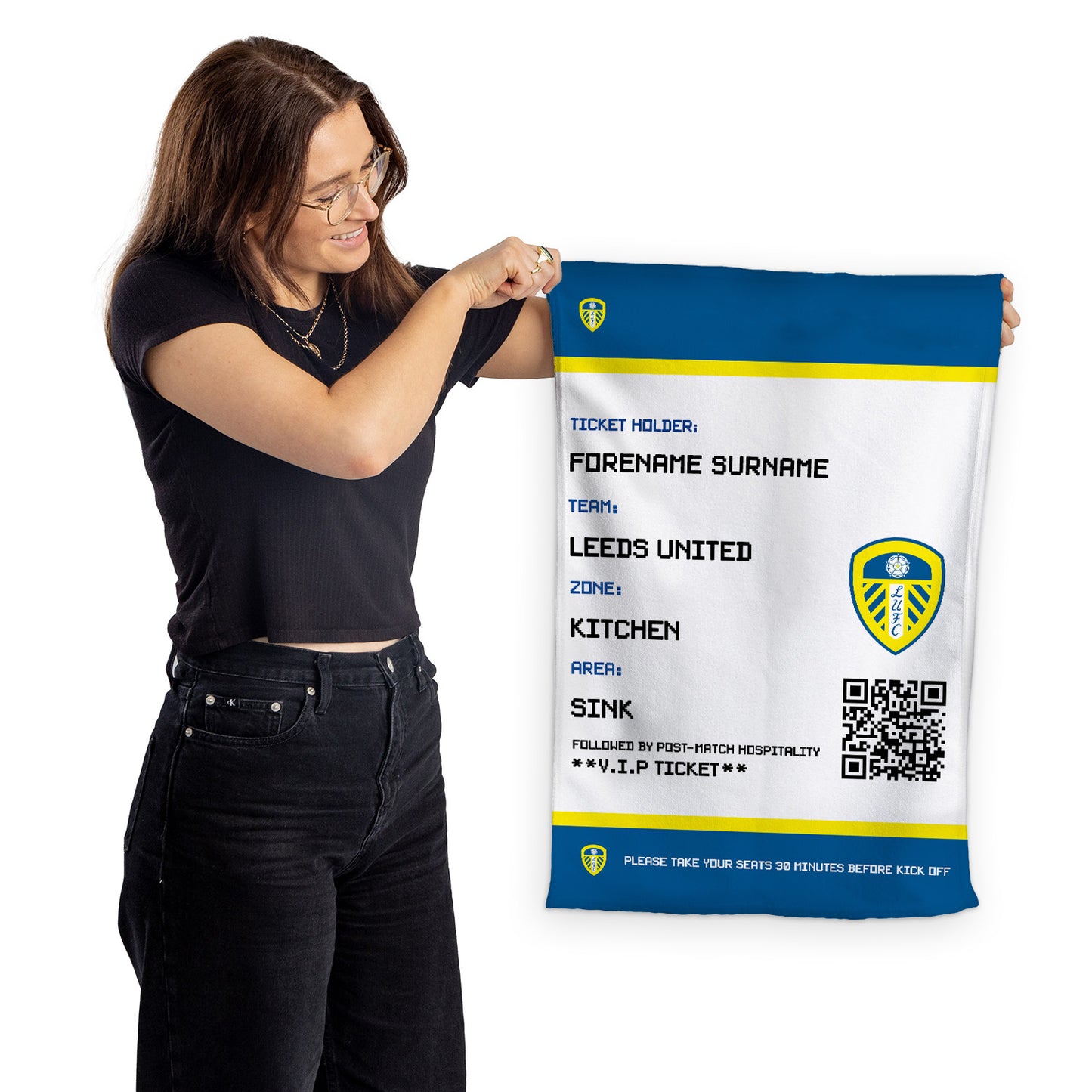 Leeds United FC FD Ticket Tea Towel