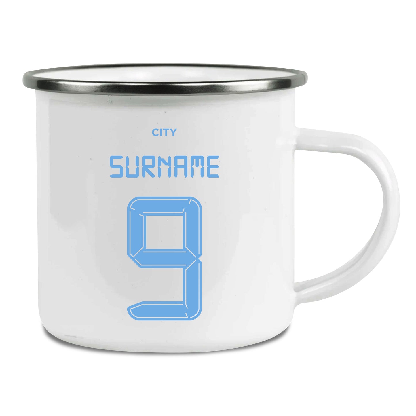 Manchester City FC Back of Shirt Enamel Camping Mug