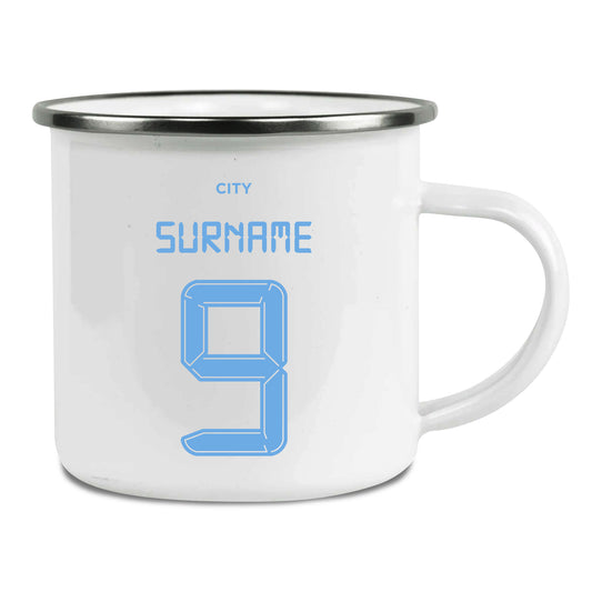 Manchester City FC Back of Shirt Enamel Camping Mug