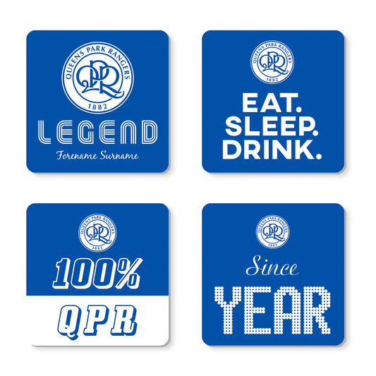 Personalised Queens Park Rangers FC Coasters (x4)