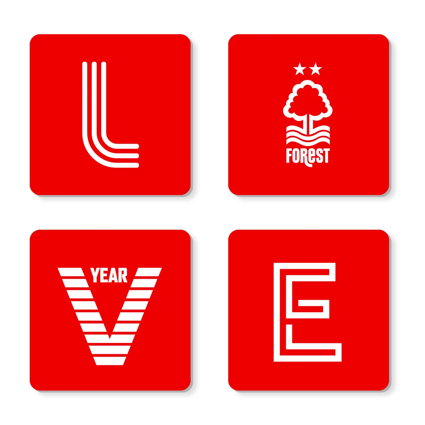 Personalised Nottingham Forest FC Love Coasters (x4)