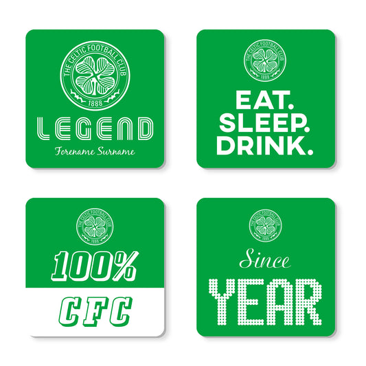 Personalised Celtic FC Coasters (x4)