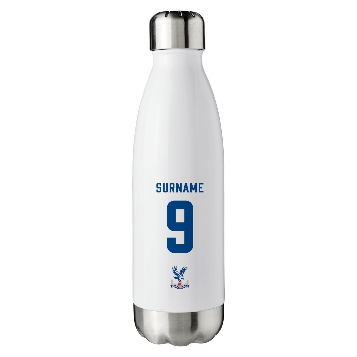 Crystal Palace FC Back of Shirt White Insulated Water Bottle