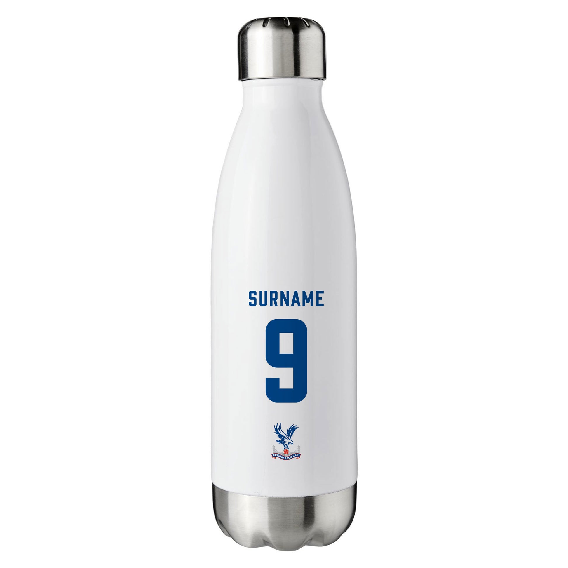 Crystal Palace FC Back of Shirt White Insulated Water Bottle