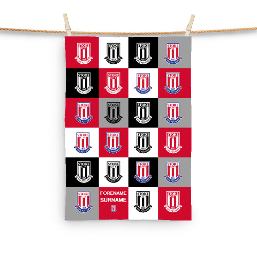 Stoke City Chequered Tea Towel