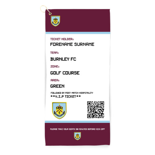 Burnley Ticket Golf Towel