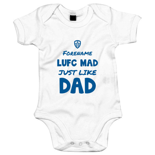 Leeds United FC Mad Like Dad Baby Bodysuit