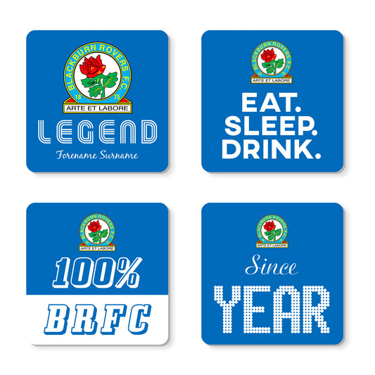 Personalised Blackburn Rovers FC Coasters (x4)