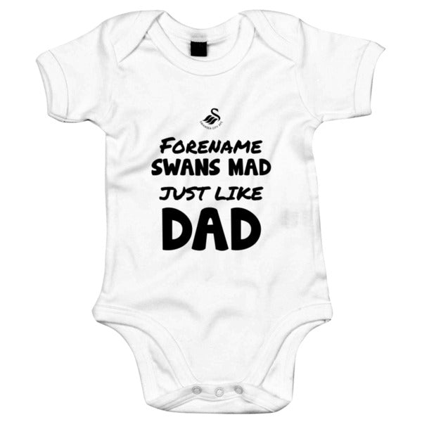 Swansea City AFC Mad Like Dad Baby Bodysuit