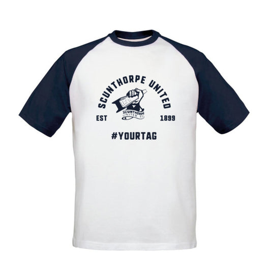 Scunthorpe United FC Vintage Hashtag Baseball T-Shirt